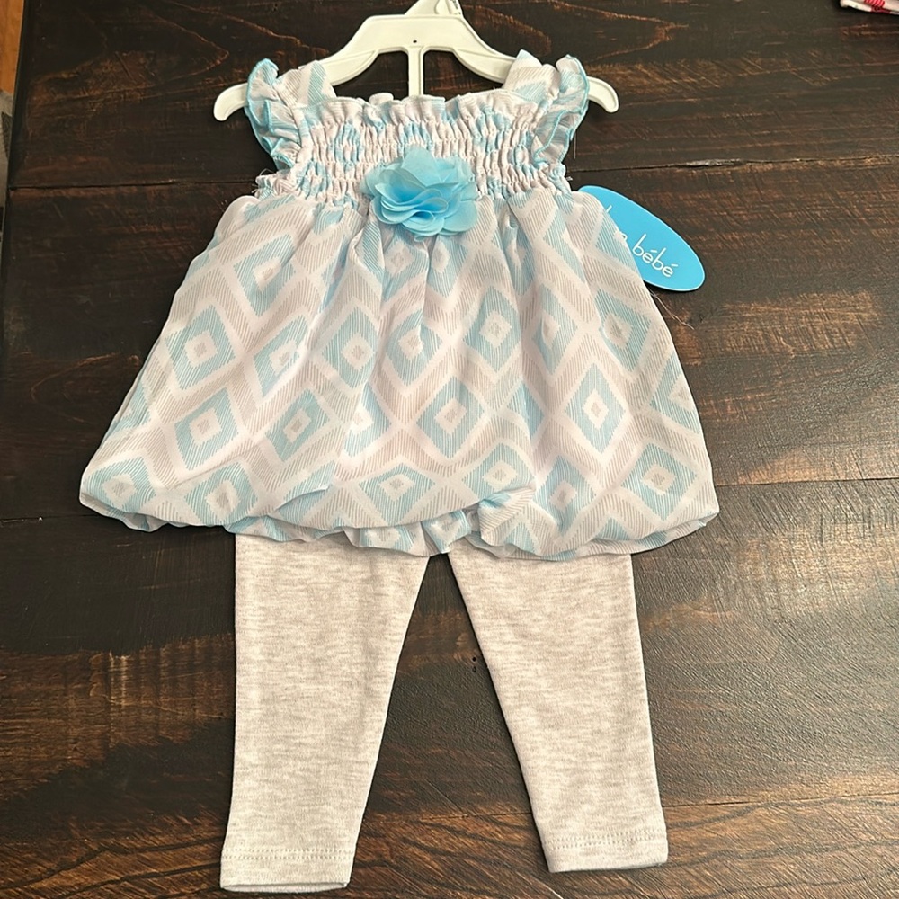 NWT - Bon Bebe Baby Girl Matching Set